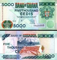 *5000 Cedis Ghana 2000-6, P34 UNC - Kliknutím na obrázok zatvorte -